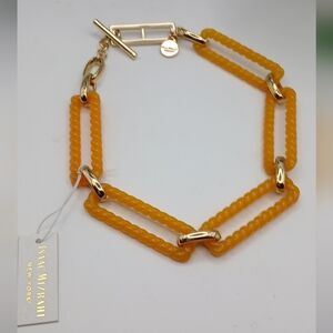 Chunky Rectangular Links Lucite looking Short Necklace Isaac Mizrahi NWT